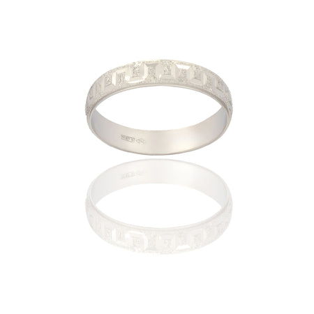Anello  in oro BIANCO Oro 18 carati Fedina Greca Solo Oro spessore gambo 3,9 Gr. 3