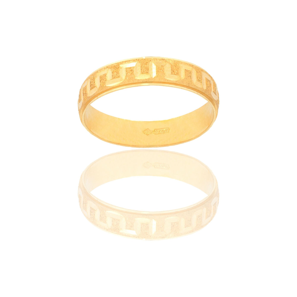 Anello  in oro GIALLO Oro 18 carati Fedina Greca Solo Oro spessore gambo 3,8 Gr. 3