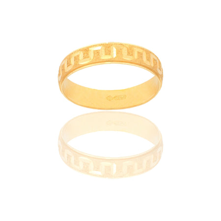 Anello  in oro GIALLO Oro 18 carati Fedina Greca Solo Oro spessore gambo 3,8 Gr. 3