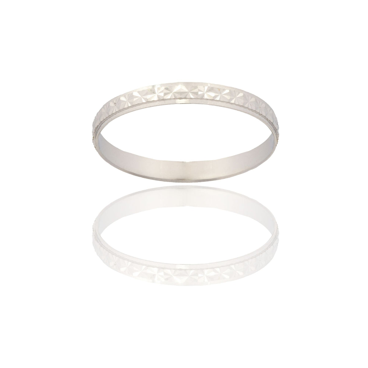 Anello  in oro BIANCO Oro 18 carati Fedina Neve Solo Oro spessore gambo 2,5 Gr. 1