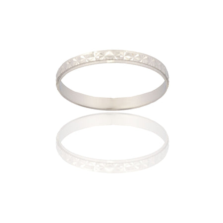 Anello  in oro BIANCO Oro 18 carati Fedina Neve Solo Oro spessore gambo 2,5 Gr. 1