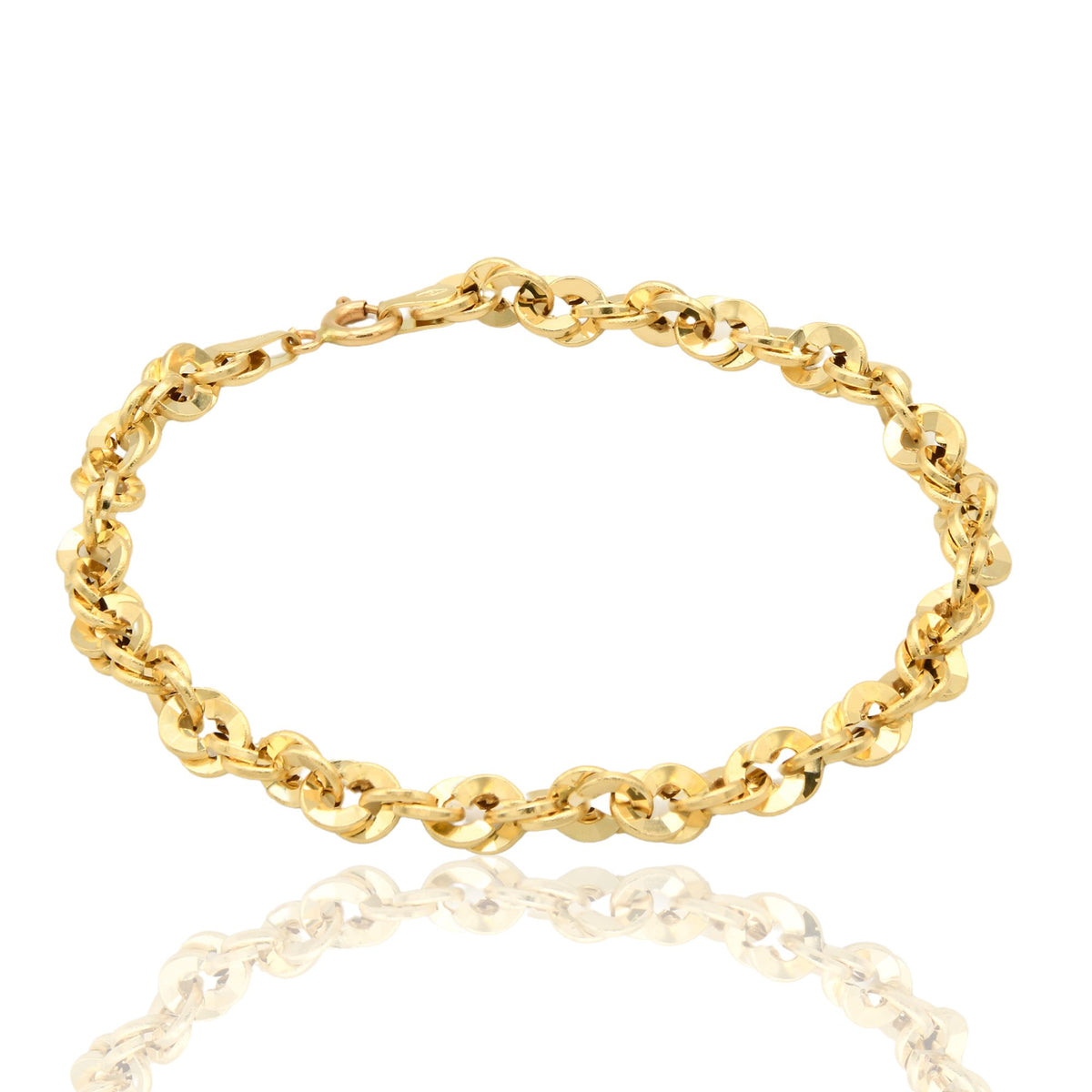 Bracciale Oro Giallo Oro Bianco Oro 18 carati Iride 100 Solo Oro cm 17,5