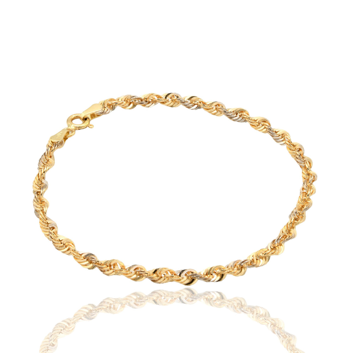 Bracciale Oro Giallo Oro Bianco Oro 18 carati America 060 Solo Oro cm. 19