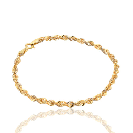 Bracciale Oro Giallo Oro Bianco Oro 18 carati America 060 Solo Oro cm. 18