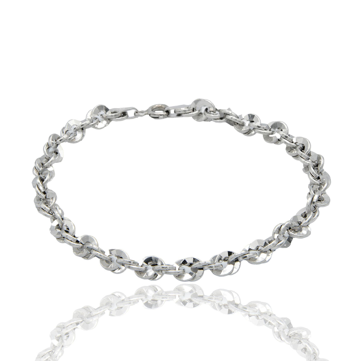 Bracciale Oro Bianco Oro 18 carati Iride 100 Solo Oro cm. 17,5