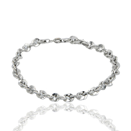 Bracciale Oro Bianco Oro 18 carati Iride 100 Solo Oro cm. 17,5