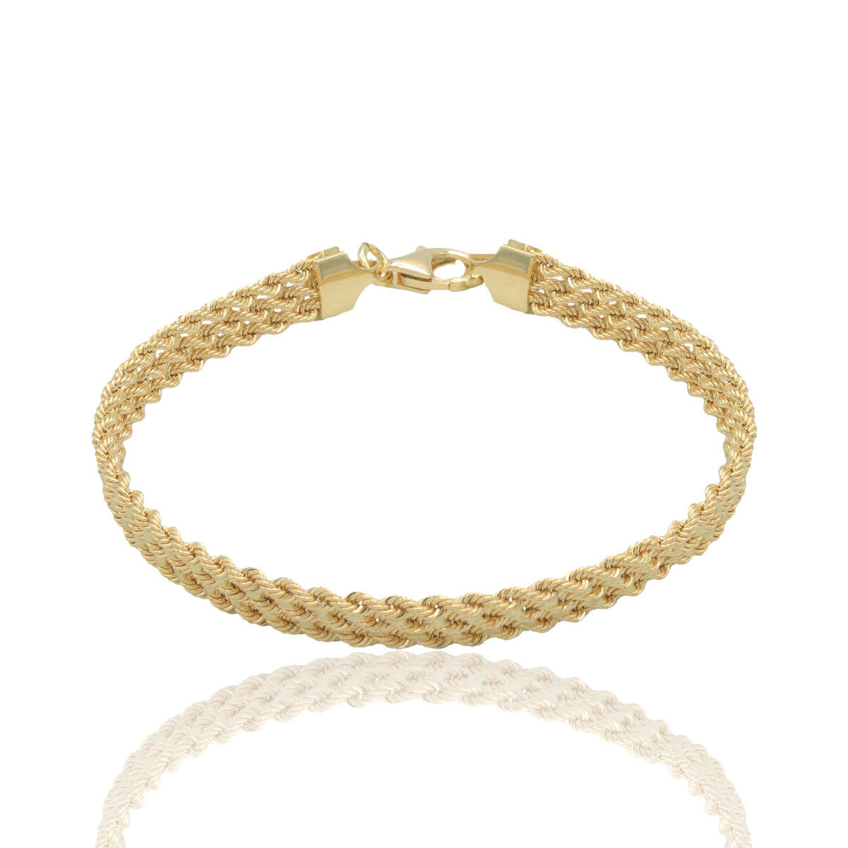 Bracciale Oro Giallo Oro 18 carati Laser 40 3 Fili Solo Oro cm. 19