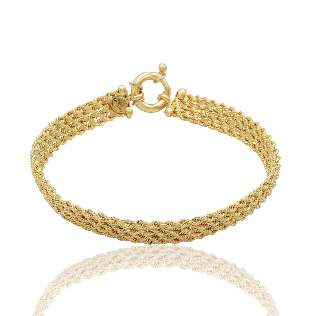 Bracciale Oro Giallo Oro 18 carati Laser 40 4 Fili Solo Oro
