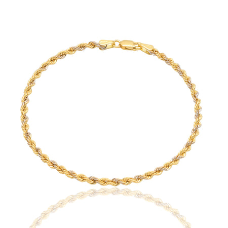 Bracciale Oro Giallo Oro Bianco Oro 18 carati Laser 050 Solo Oro cm. 19