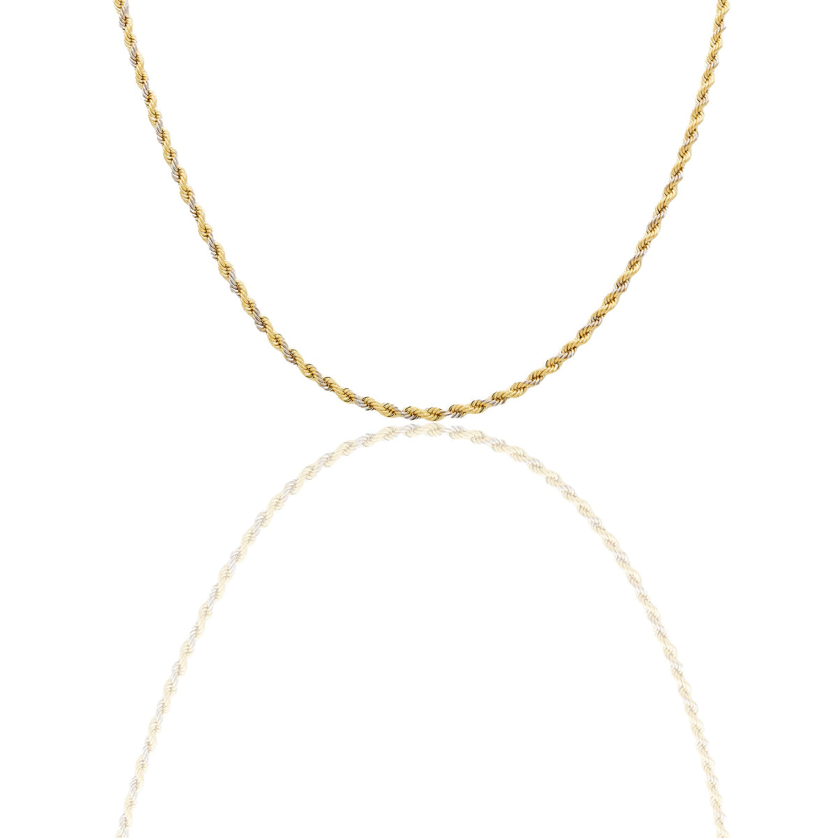 Collane Oro Giallo, Oro Bianco Catena vuota  Solo Oro cm.45