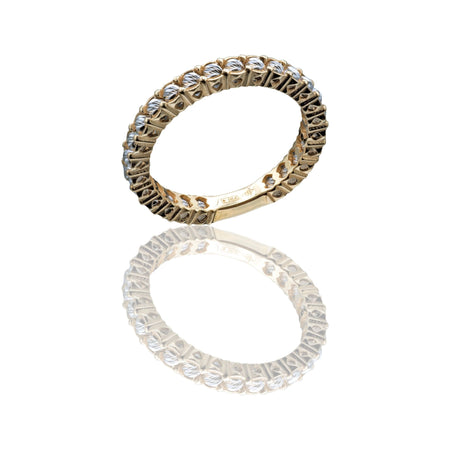Anello Oro Giallo Oro 18 carati Veretta A Giro Solo Oro spessore gambo mm. 2,4 spessore pietre 2,9