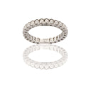 Anello Oro Bianco Oro 18 carati Veretta A Giro Solo Oro spessore gambo mm. 2,4 spessore pietre 2,8