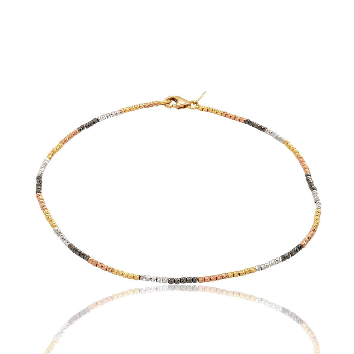 Bracciale Oro Giallo Oro Bianco Oro Rosa Oro Nero Oro 18 carati Slash Solo Oro Sfera 1,5 mm