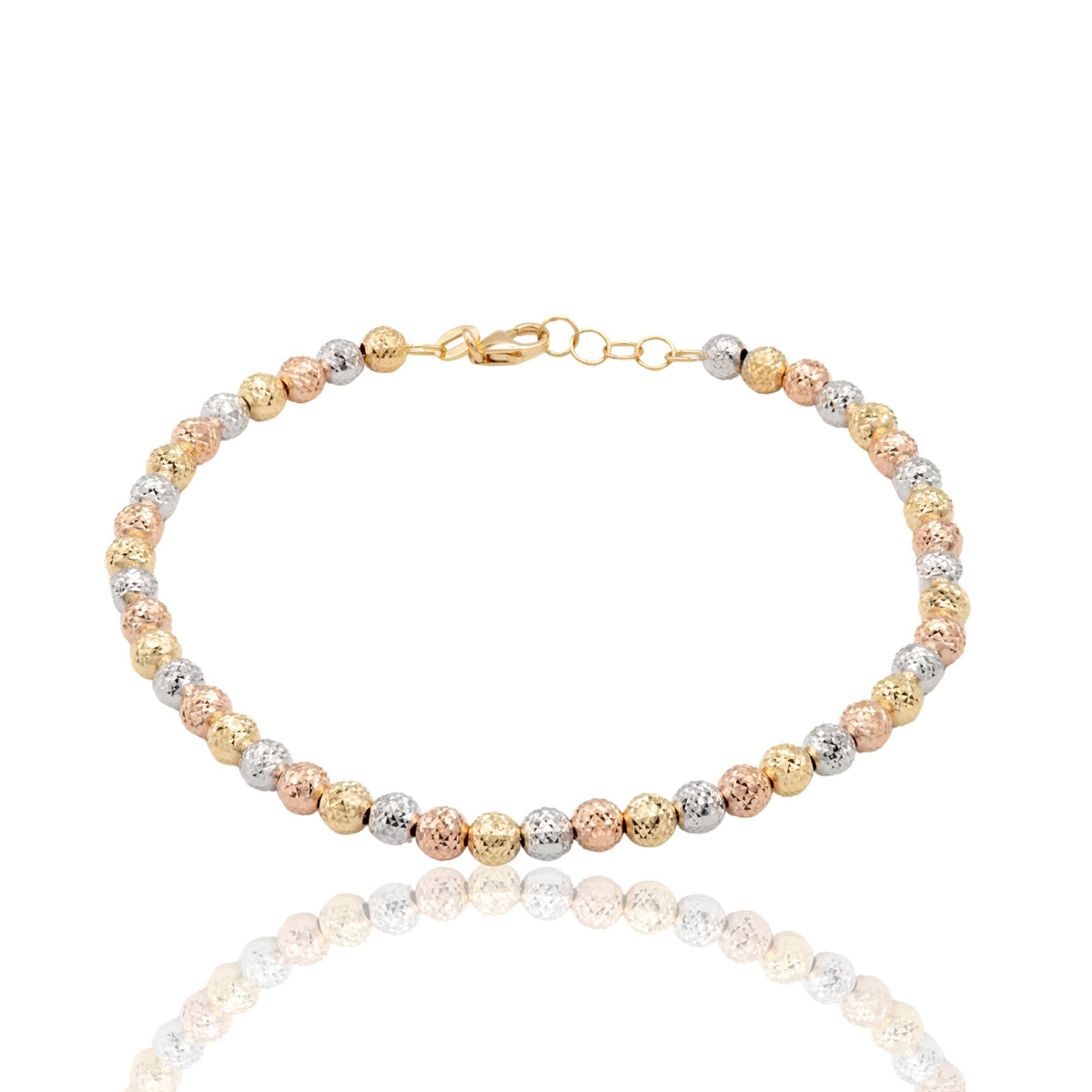 Bracciale Oro Bianco, Oro Giallo, Oro Rosa Oro 18 carati Milleluci Solo Oro Sfera 4 mm