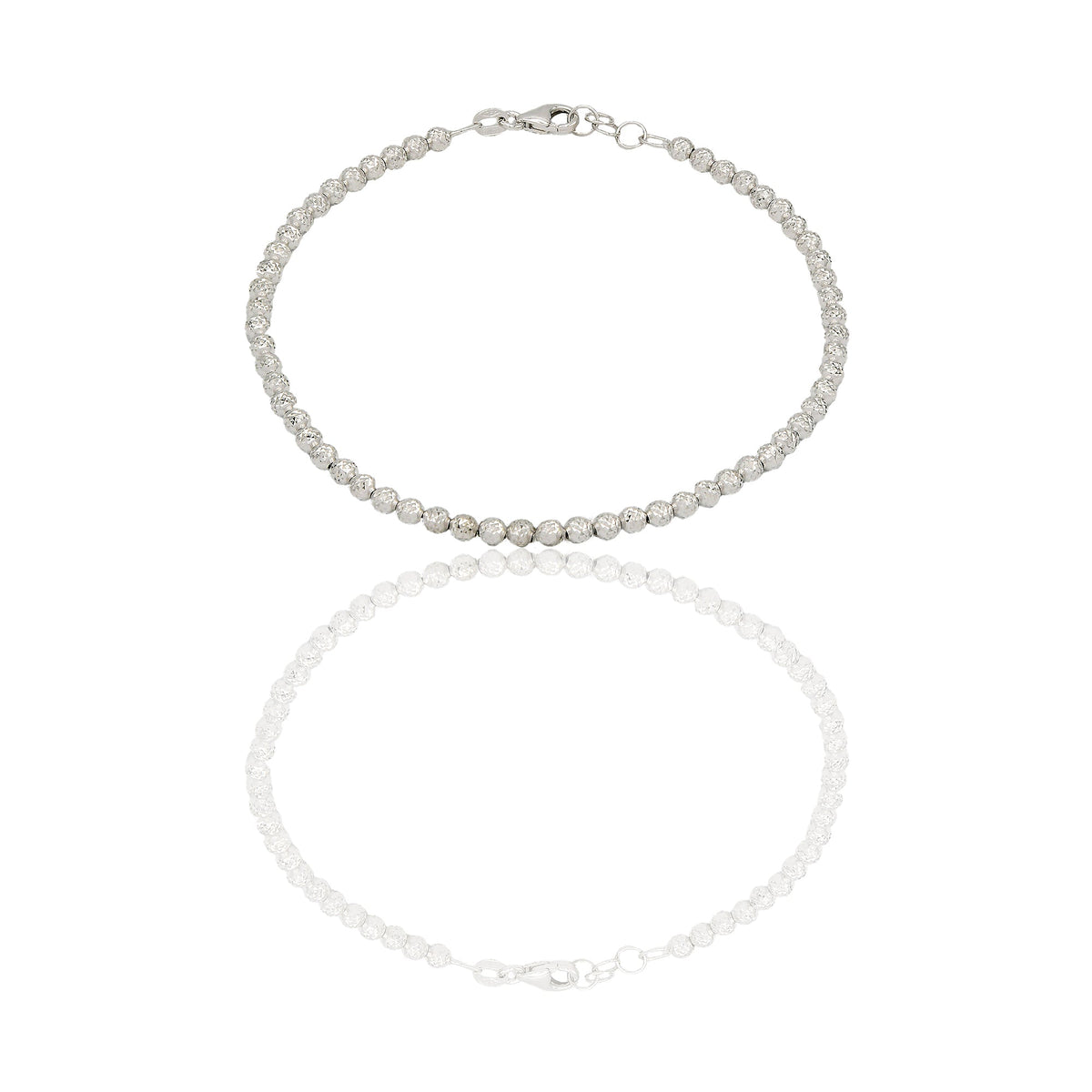 Bracciale Oro Bianco Oro 18 carati Milleluci Solo Oro Lunghezza cm. 19 sfera mm. 3