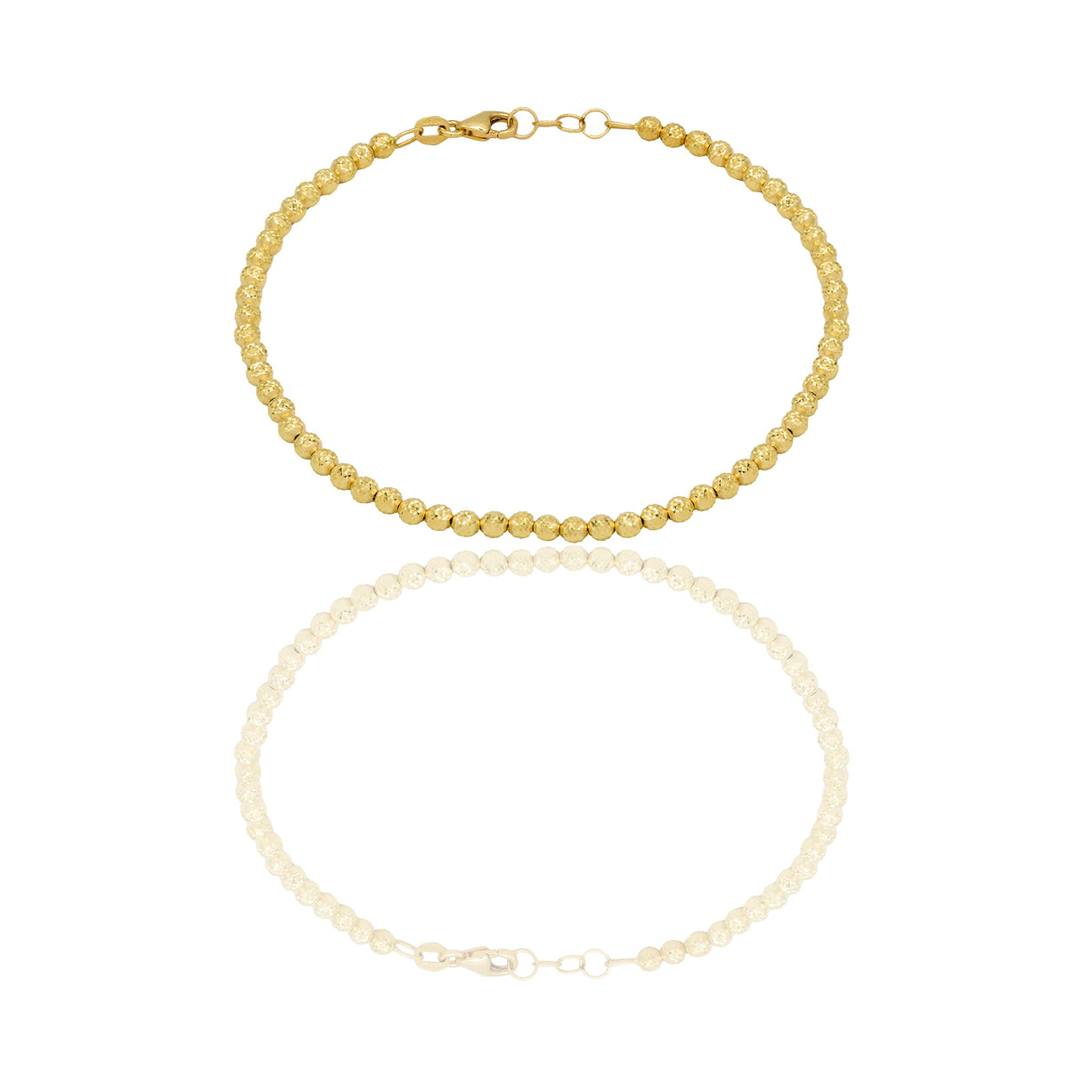 Bracciale Oro Bianco Oro 18 carati Milleluci Solo Oro Lunghezza cm. 19 sfera mm. 3