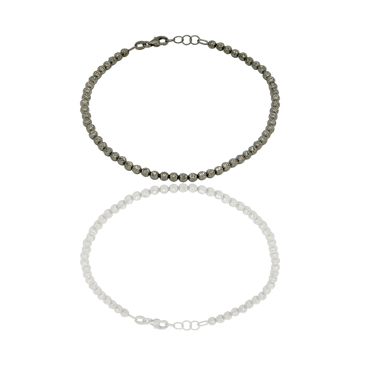 Bracciale Oro Nero Oro 18 carati Milleluci Solo Oro Lunghezza cm. 19 sfera mm. 3