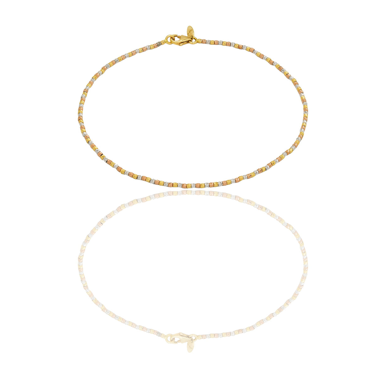 Bracciale Oro Giallo Oro Bianco, Oro Rosa Oro 18 carati Microsfera Slash Solo Oro Lunchezza cm.19,5 sfera mm. 1,5