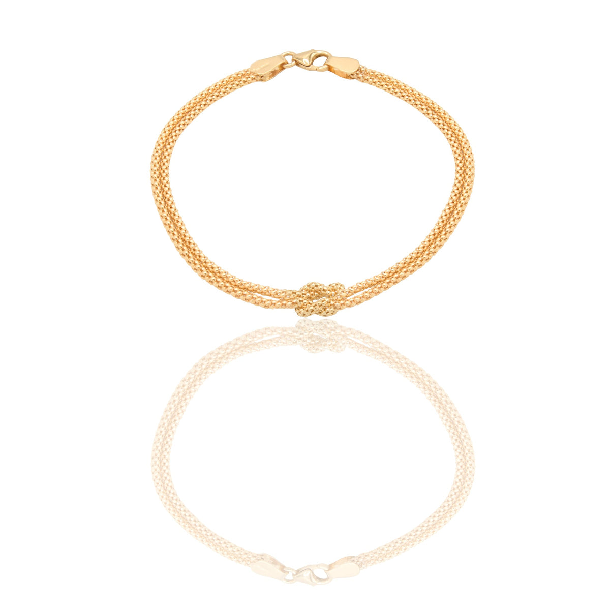 Bracciali Oro Giallo Oro 18 carati Maglia con nodo centrale Solo Oro spessore catena 1,6mm spessore nodo 6,8mm lunghezza 19cm