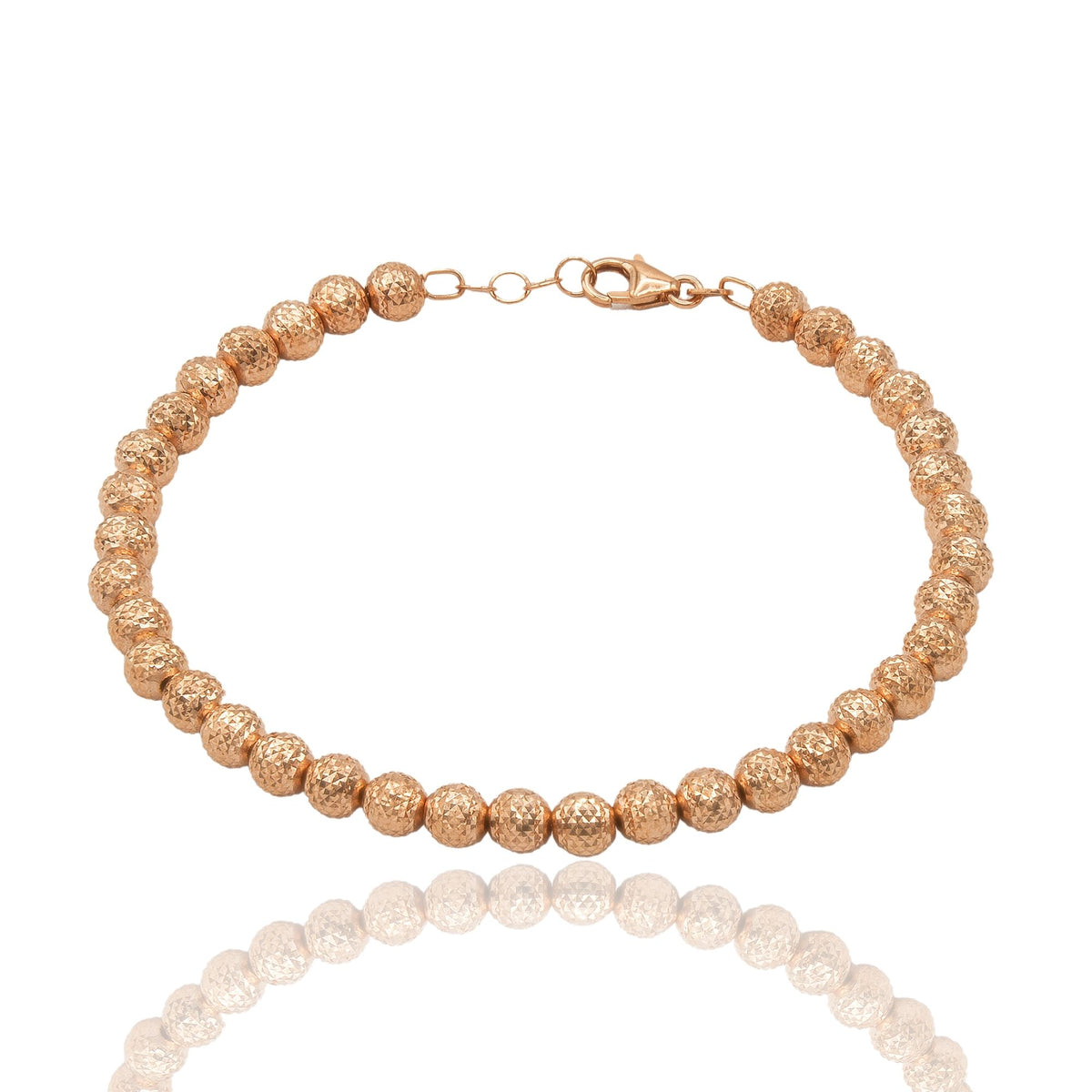 Bracciale Oro Rosa Oro 18 carati Milleluci Solo Oro Sfera 5 mm