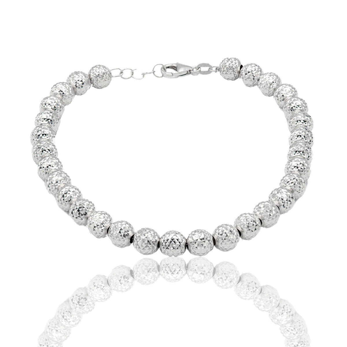 Bracciale Oro Bianco Oro 18 carati Milleluci Solo Oro Sfera 6 mm