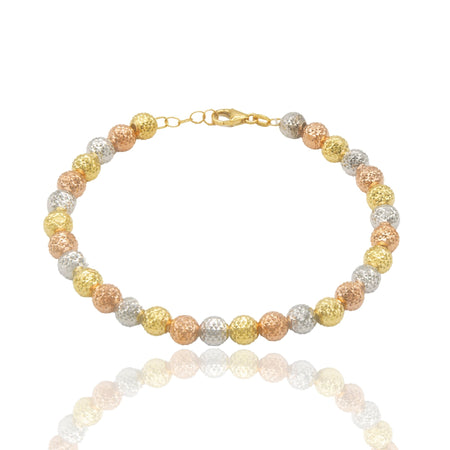 Bracciale Oro Giallo, Oro Bianco, Oro Rosa Oro 18 carati Milleluci Solo Oro Sfera 6 mm