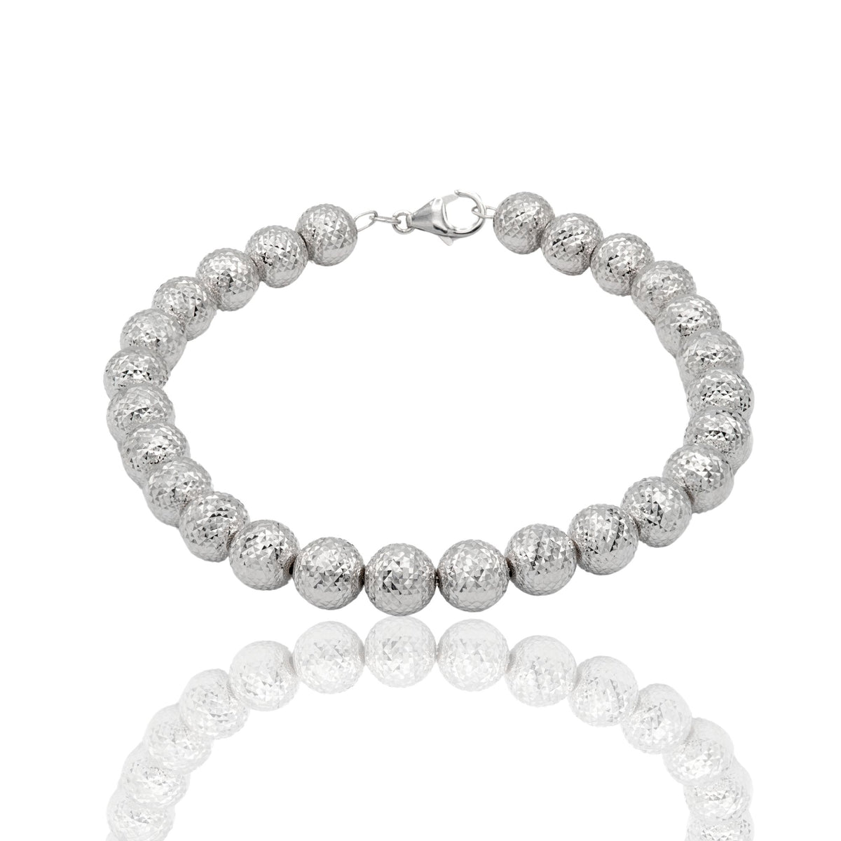 Bracciale Oro Bianco Oro 18 carati Milleluci Solo Oro Sfera 8 mm