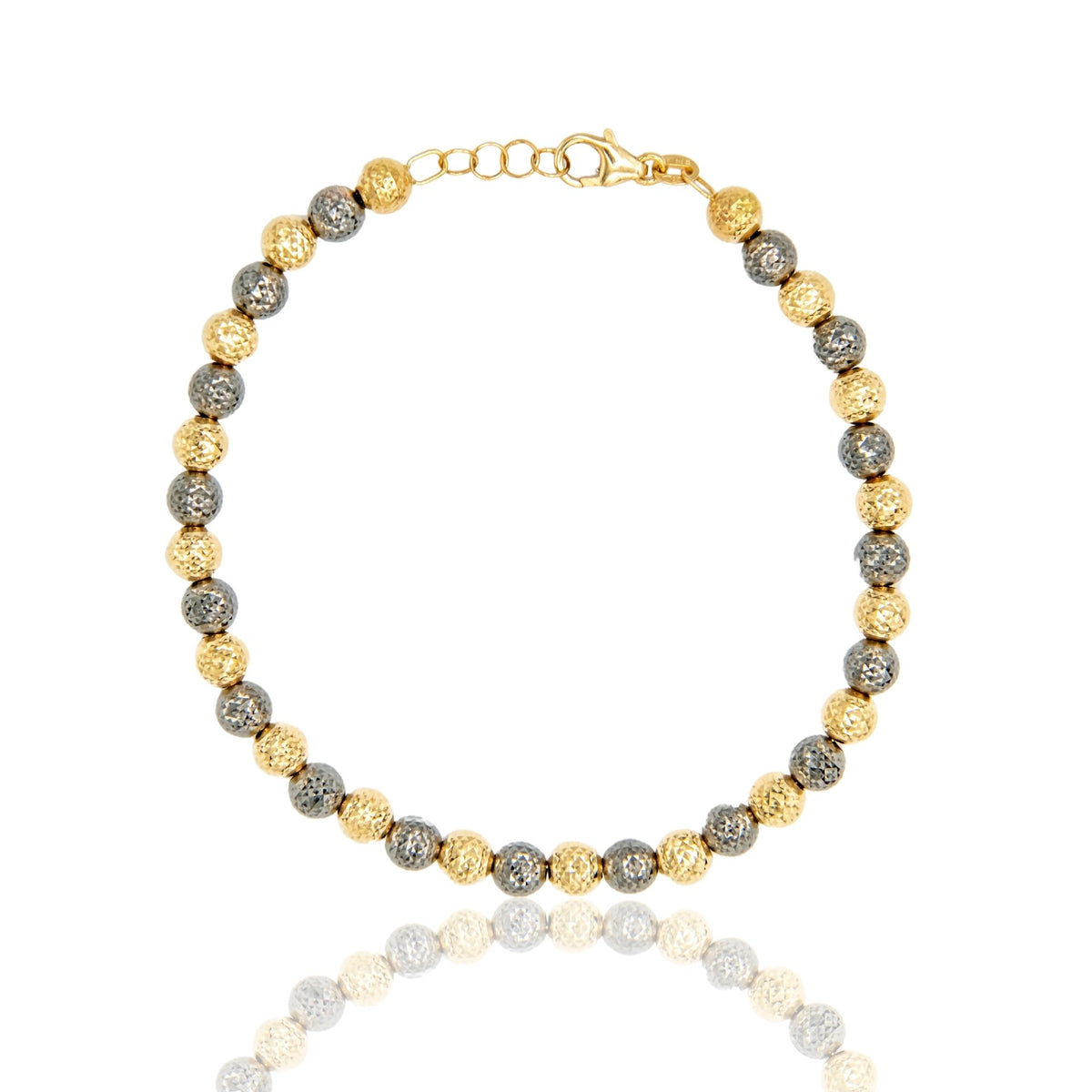 Bracciale Oro Bianco, Oro Brunito Oro 18 carati Milleluci Solo Oro Sfera 5 mm