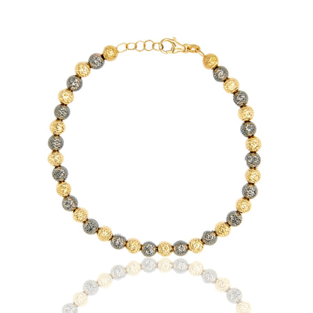 Bracciale Oro Bianco, Oro Brunito Oro 18 carati Milleluci Solo Oro Sfera 5 mm