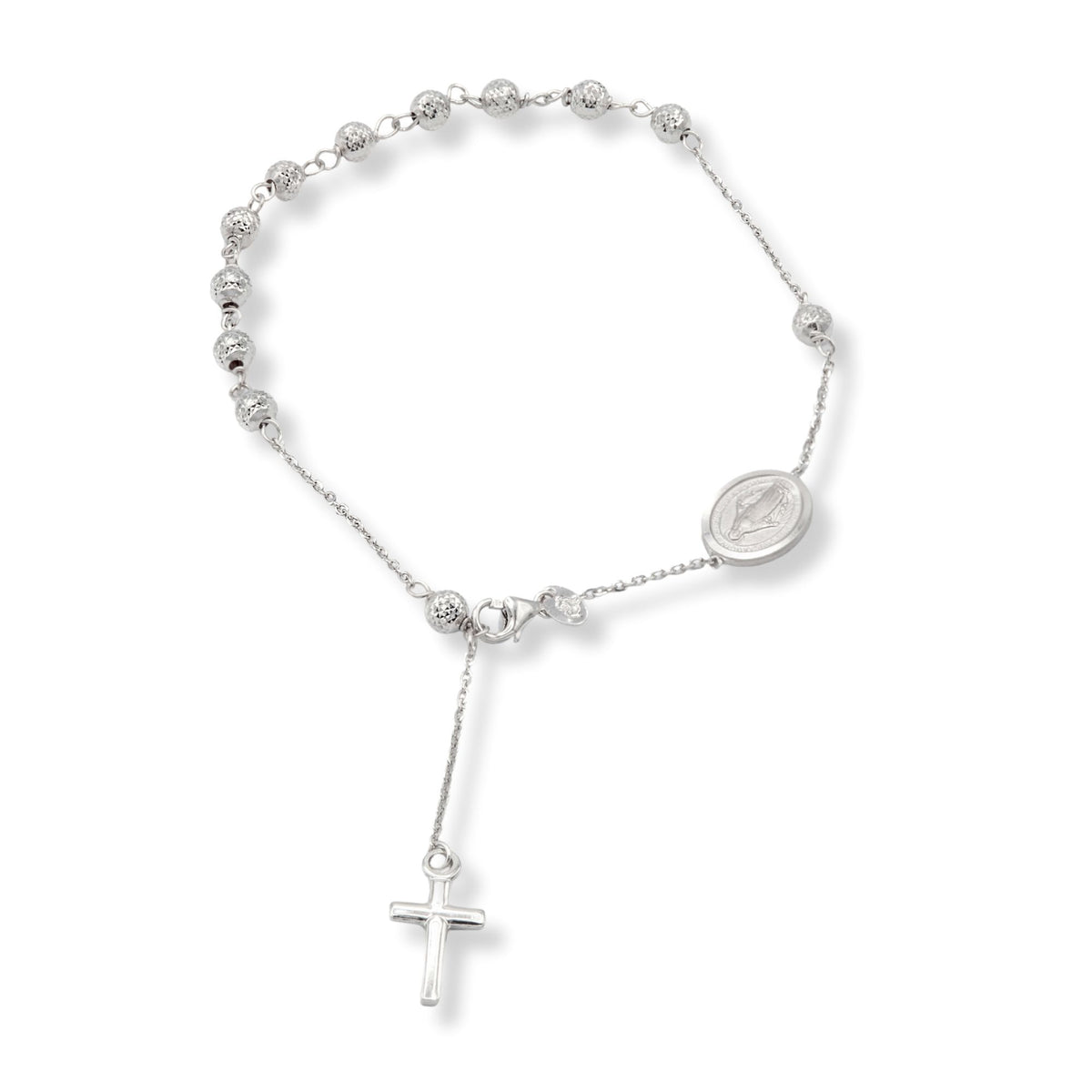 Bracciale Oro Bianco Oro 18 carati Rosario Sfere Milleluci Solo Oro Sfera 4 mm