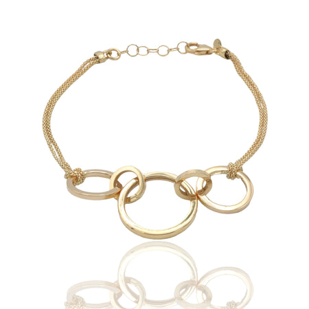 Bracciale Oro Giallo Oro 18 carati Catenina Con Anelli Solo Oro