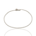 Bracciale Oro Bianco Oro 18 carati Tennis Morbido Zirconi Bianchi cm. 18