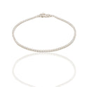 Bracciale Oro Bianco Oro 18 carati Tennis morbido Zirconi Bianchi lunghezza 19cm spessore mm 1,7