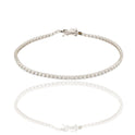 Bracciale Oro Bianco Oro 18 carati Tennis morbido Zirconi Bianchi lunghezza 17cm spessore mm 2