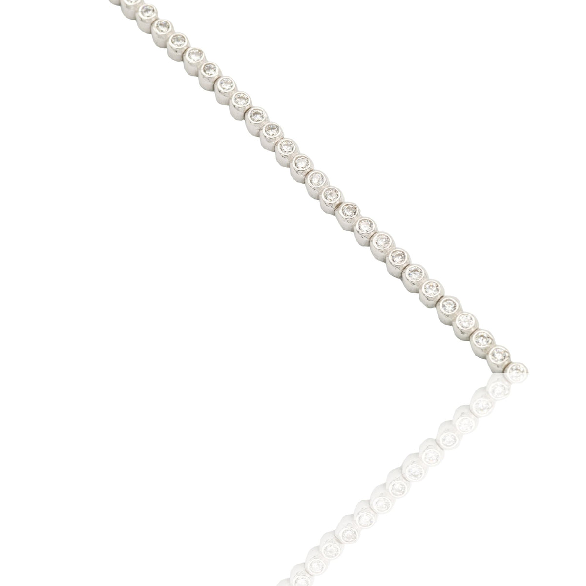 BRACCIALE TENNIS BIANCO MONTATURA TONDA