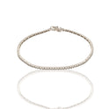 Bracciale Oro Bianco Oro 18 carati Tennis montatura tonda Zirconi Bianchi lunghezza 19cm spessore mm 2
