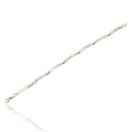 Bracciale Oro Bianco Oro 18 carati Zig Zag Verticali Solo Oro cm. 19,5