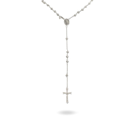 Collana Oro Bianco Oro 18 carati Rosario Milleluci Solo Oro cm.50 Sfera 4  mm