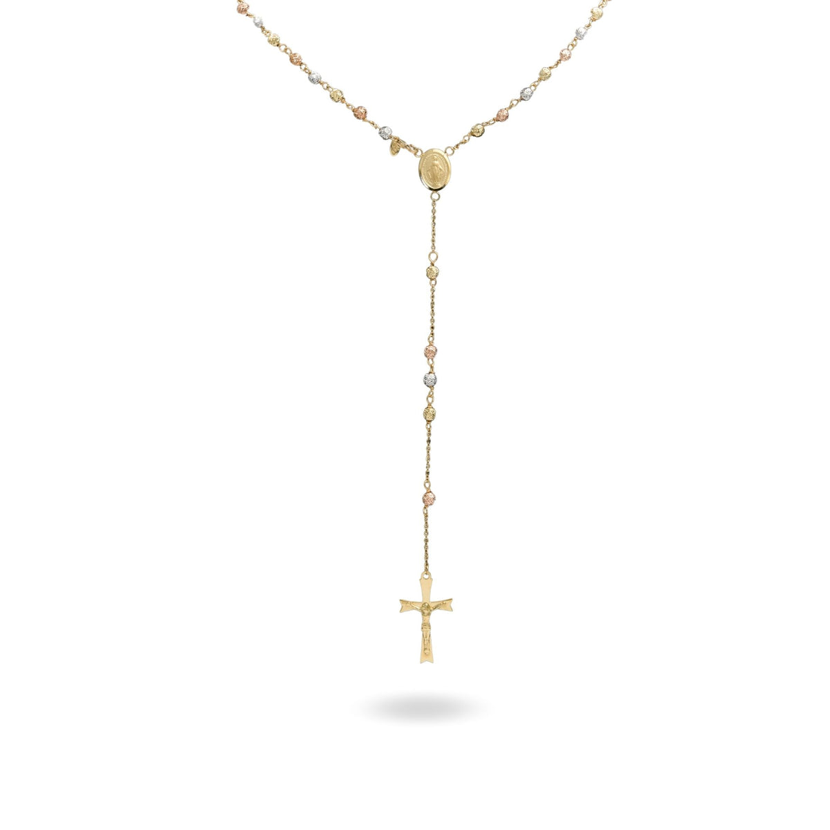 Collana Oro Giallo, Oro Bianco, Oro Rosa Oro 18 carati Rosario Milleluci Solo Oro cm.50 Sfera 4  mm