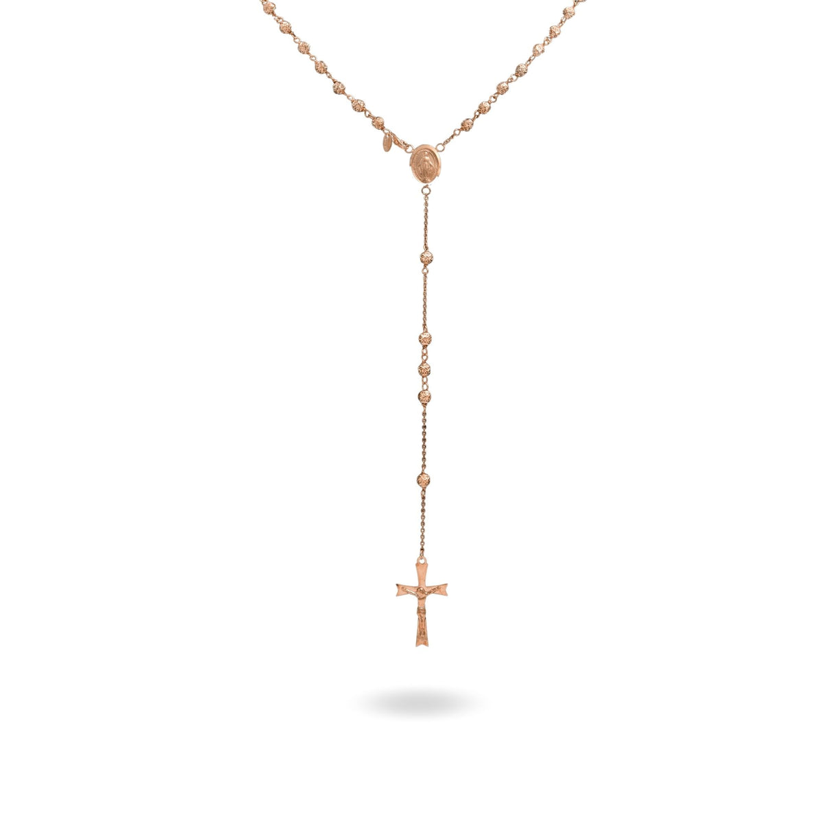 Collana Oro Rosa Oro 18 carati Rosario Milleluci Solo Oro cm.50 Sfera 4  mm
