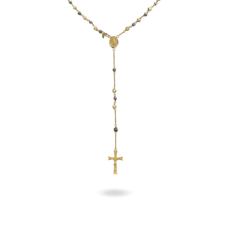 Collana Oro Giallo, Oro Brunito Oro 18 carati Rosario Milleluci Solo Oro cm.50 Sfera 4  mm