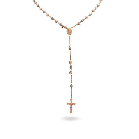 Collana Oro Rosa, Oro Brunito Oro 18 carati Rosario Milleluci Solo Oro cm.60 Sfera 6 mm