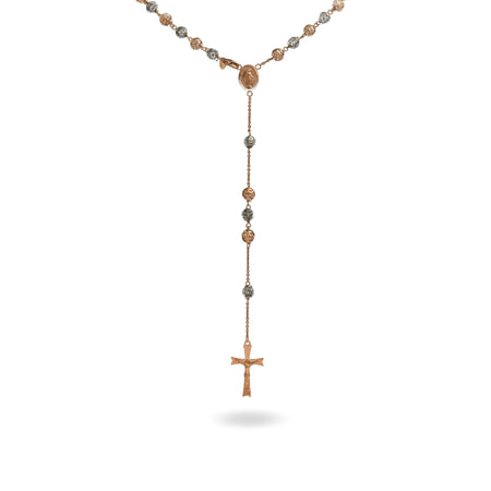 Collana Oro Rosa, Oro Brunito Oro 18 carati Rosario Milleluci Solo Oro cm.60 Sfera 6 mm