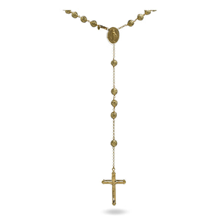 Collana Oro Giallo Oro 18 carati Rosario Milleluci Solo Oro cm.70 Sfera 8 mm
