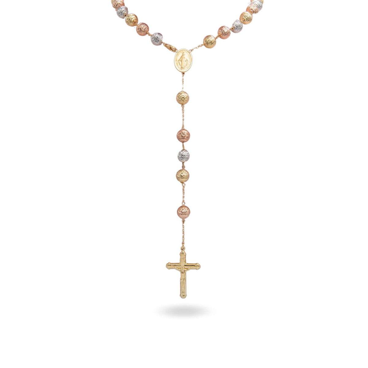 Collana Oro Giallo Oro Bianco, Oro Rosa Rosario Milleluci Solo Oro  cm.80 Sfera 10 mm