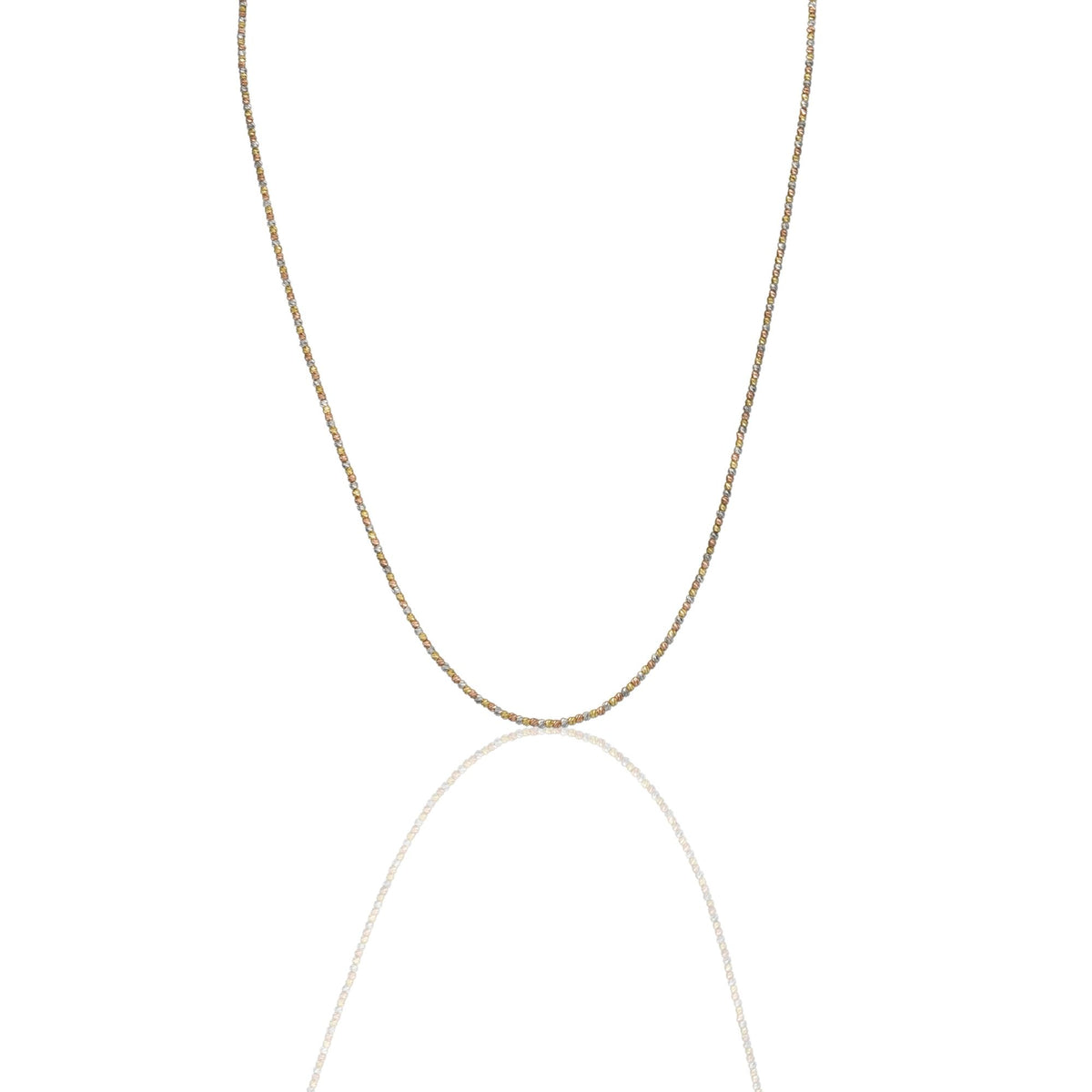 Collana Oro Giallo, Oro Bianco, Oro Rosa Oro 18 carati Girocollo sfere Slash Solo Oro cm.45  Sfera 1,5  mm