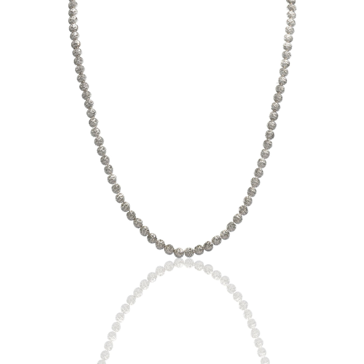 Collana Oro Bianco Oro 18 carati Girocollo Milleluci Solo Oro cm.50 Sfera 6 mm