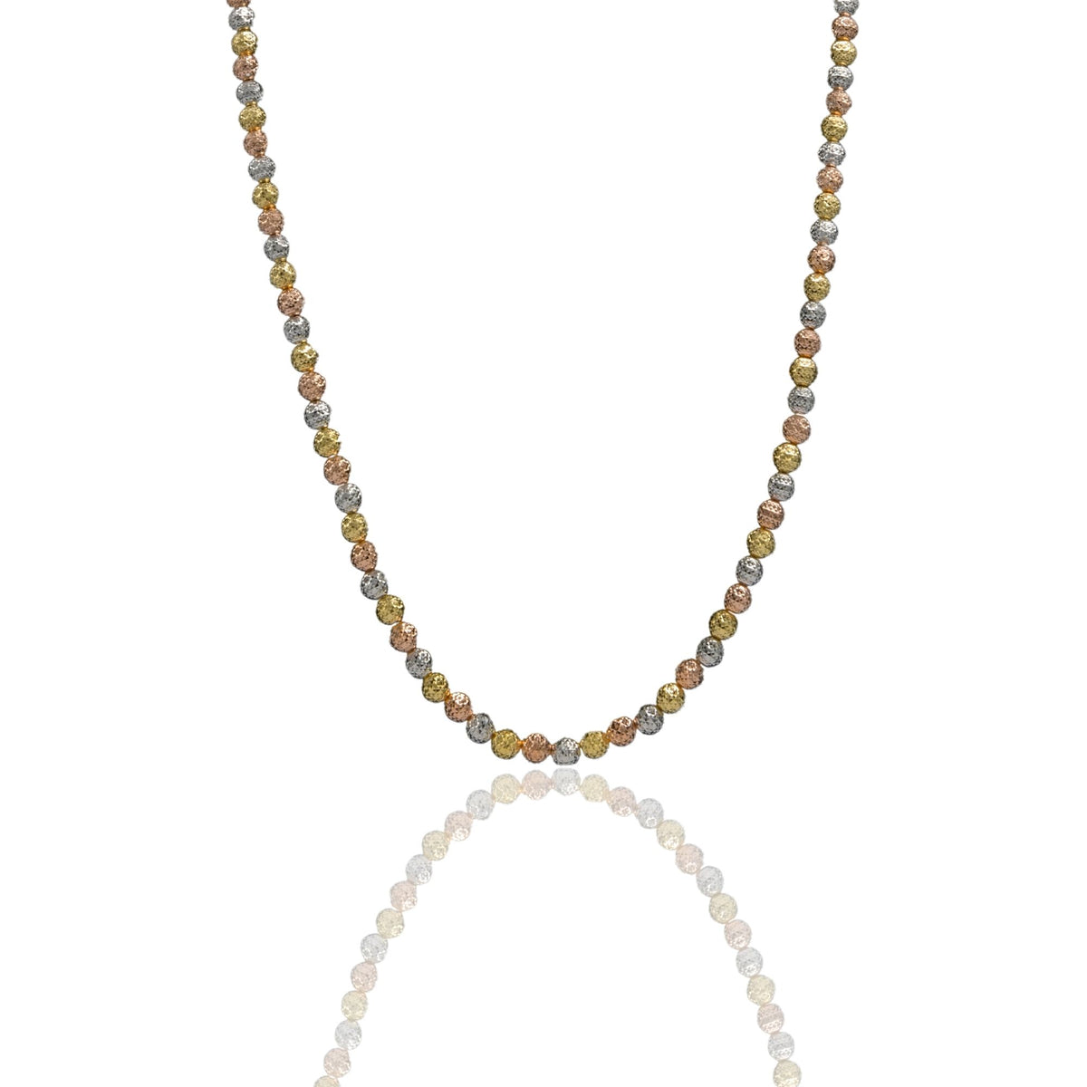 Collana Oro Bianco, Oro Giallo, Oro Rosa Oro 18 carati Girocollo Milleluci Solo Oro cm.50 Sfera 6 mm