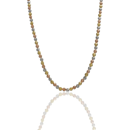 Collana Oro Bianco, Oro Giallo, Oro Rosa Oro 18 carati Girocollo Milleluci Solo Oro cm.50 Sfera 6 mm