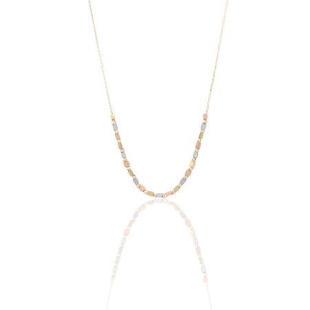Collana Oro Bianco, Oro Giallo, Oro Rosa Oro 18 carati Girocollo A Sfere Alternate Solo Oro 